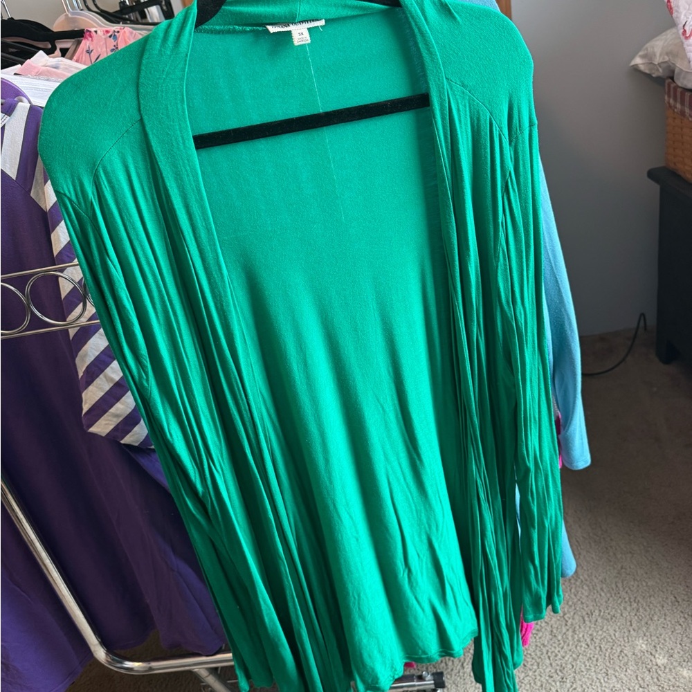 Zenana Outfitters Teal Open Front Cardigan